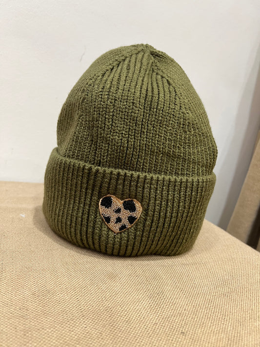 Ribbed Beanie Hat - Khaki