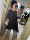 Linen Frill Tunic/Dress - Chocolate