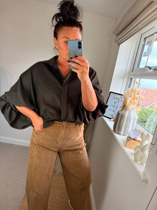 Puff Sleeve Shirt - Chocolate