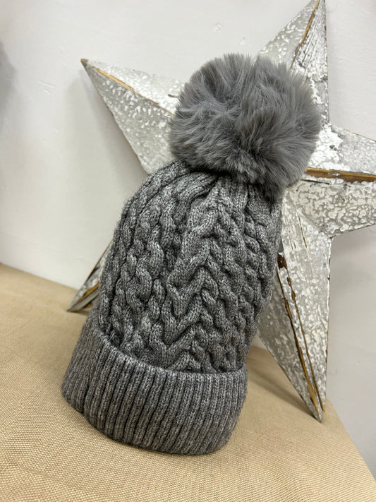 Fleece Lined Hat - Grey