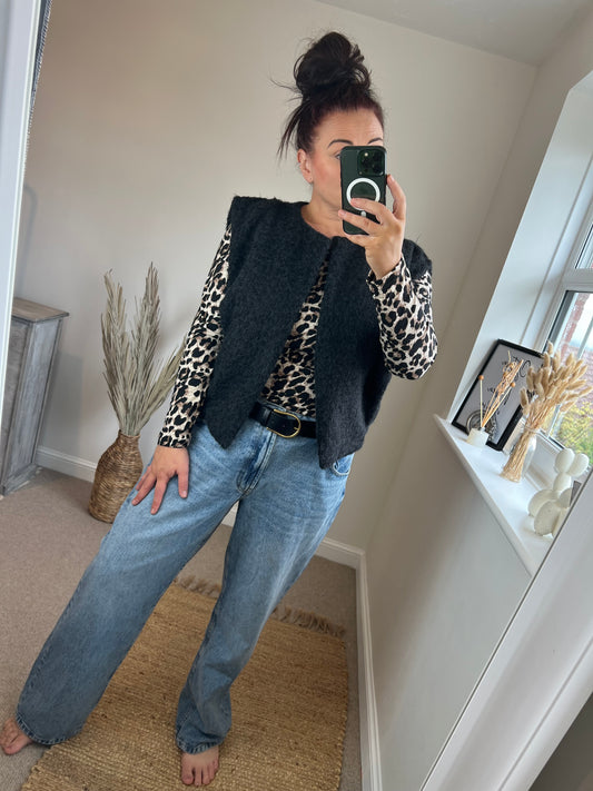 Bomber Waist Coat - Black