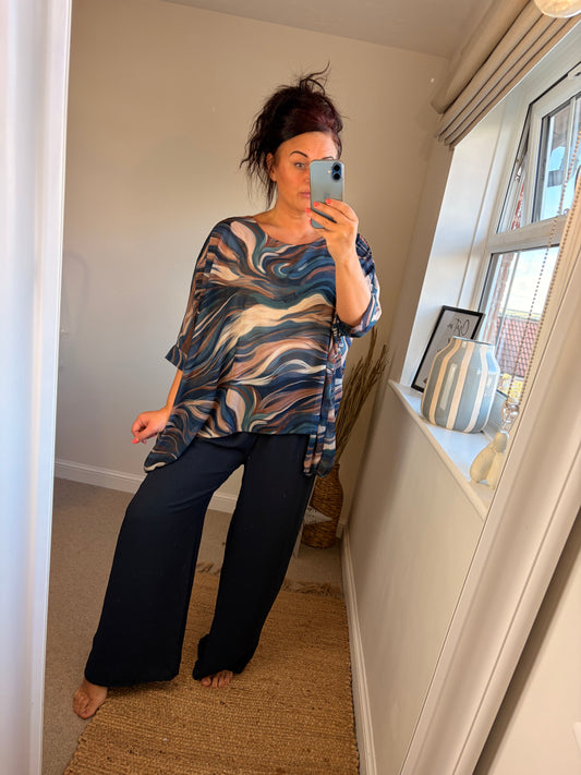 Marble Floaty Top - Blue