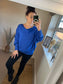 Button Back Jumper - Cobalt