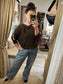 Open Sleeve Jumper - Chocolate