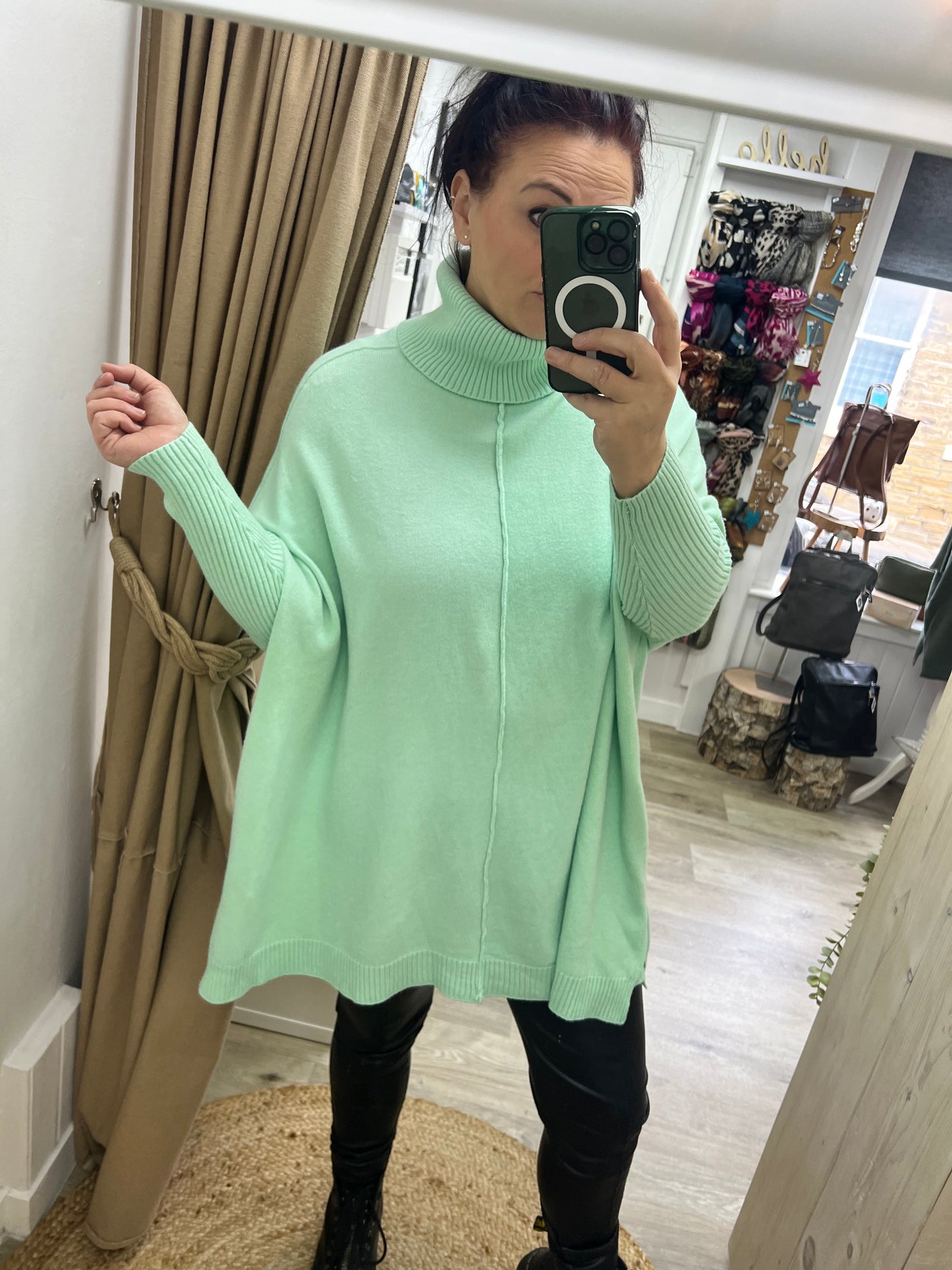 Roll Neck Jumper - Mint