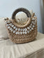 Straw Shell Bag - Camel