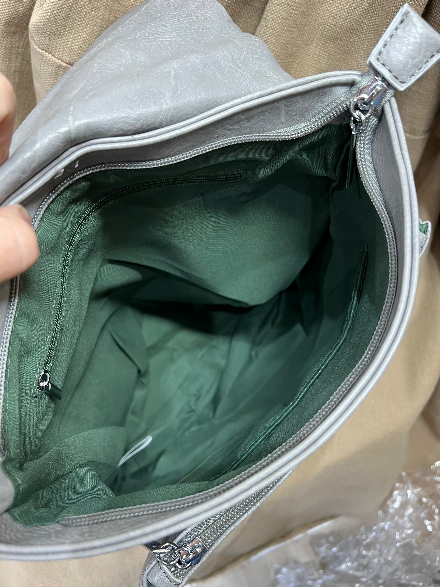 Fold over Rucksack - Light Grey