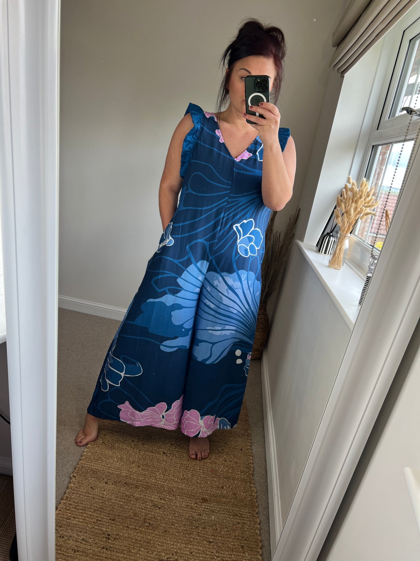 Fly Floral Jumpsuit - Blue