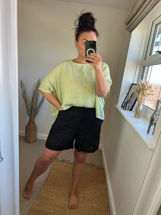 Linen Shorts - Black