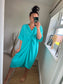 Twist Front Dress - Aqua