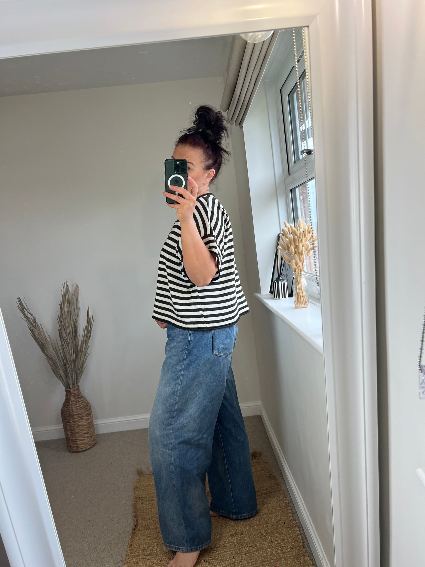 Fine Knit Stripe Top - Chocolate