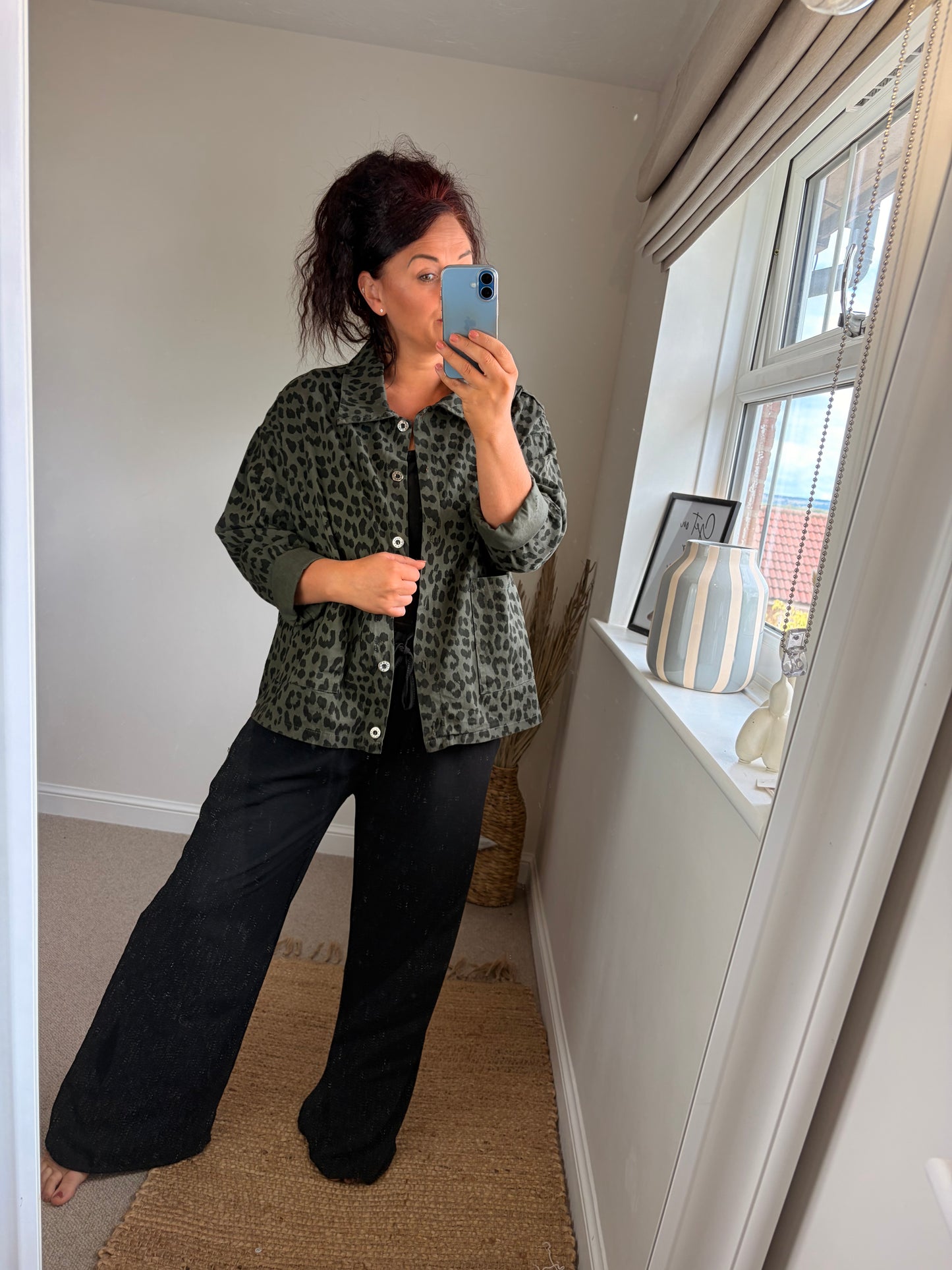 Leopard Shirt Jacket - Khaki