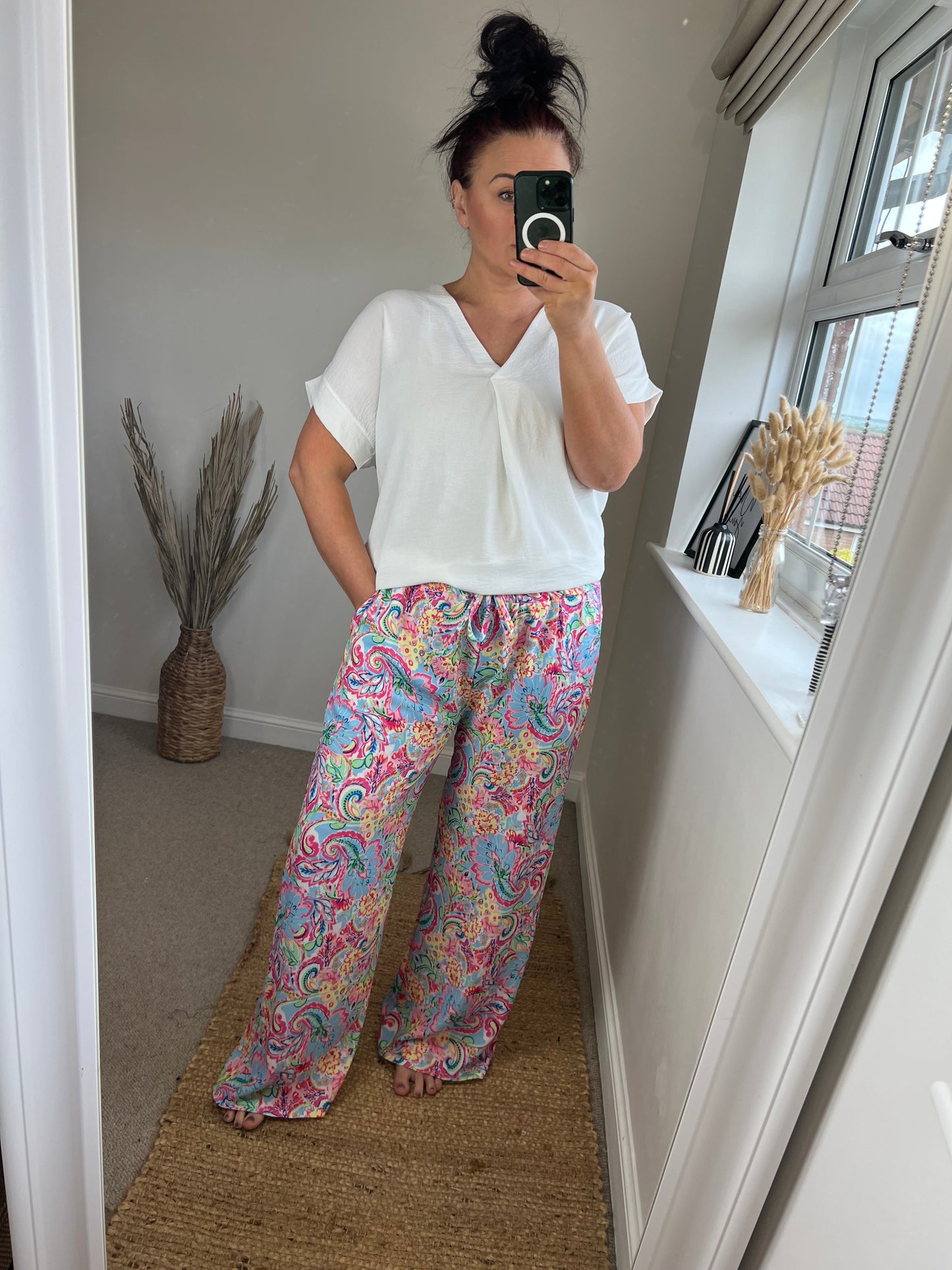 Wide Leg Trousers - Floral