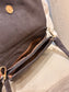 Small Faux Suede Crossbody Bag - Chocolate