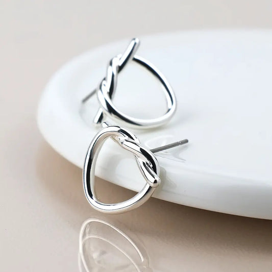 Peace of Mind - Silver Plated Knot Earrings