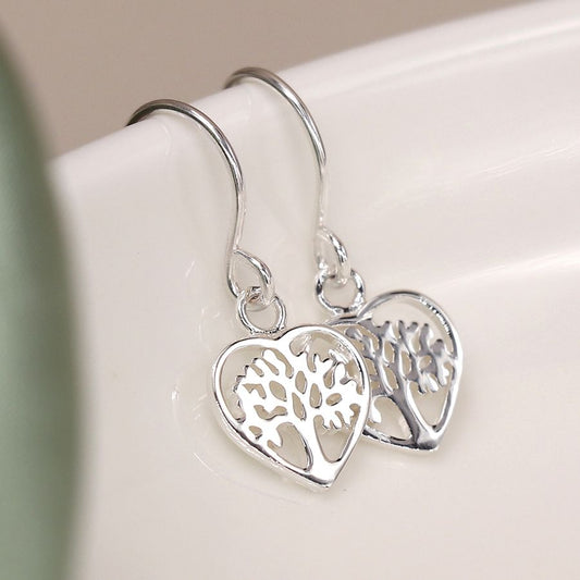 Peace Of Mind - Sterling Silver Tree Of Life Drop Earrings