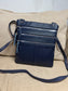 Leather Crossbody Bag - Navy