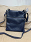Leather Crossbody Bag - Navy