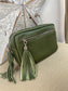 Leather Camera Bag - Khaki