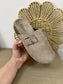 Faux Suede Mules - Beige