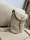 Faux Suede Bucket Crossbody Bag - Beige