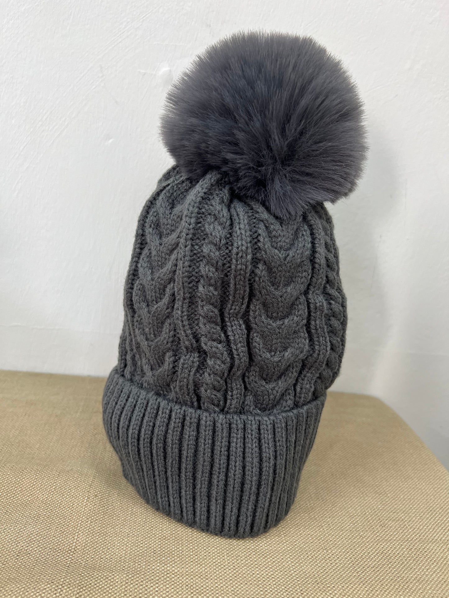 Fleece Lined Hat - Charcoal