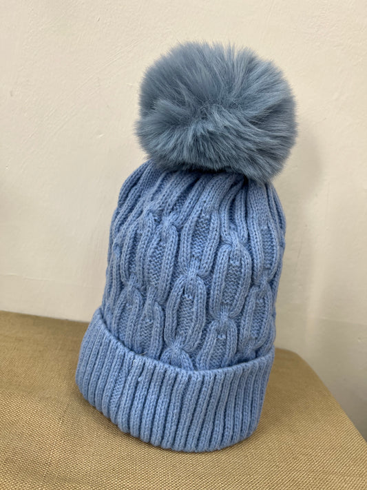 Fleece Lined Hat - Light Blue