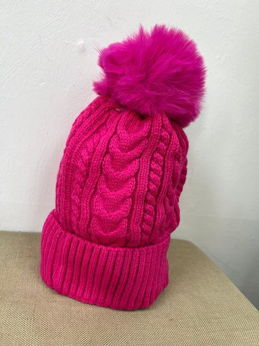 Fleece Lined Hat - Cerise