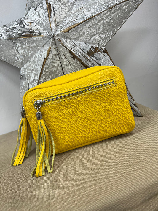 Leather Camera Bag - Yellow