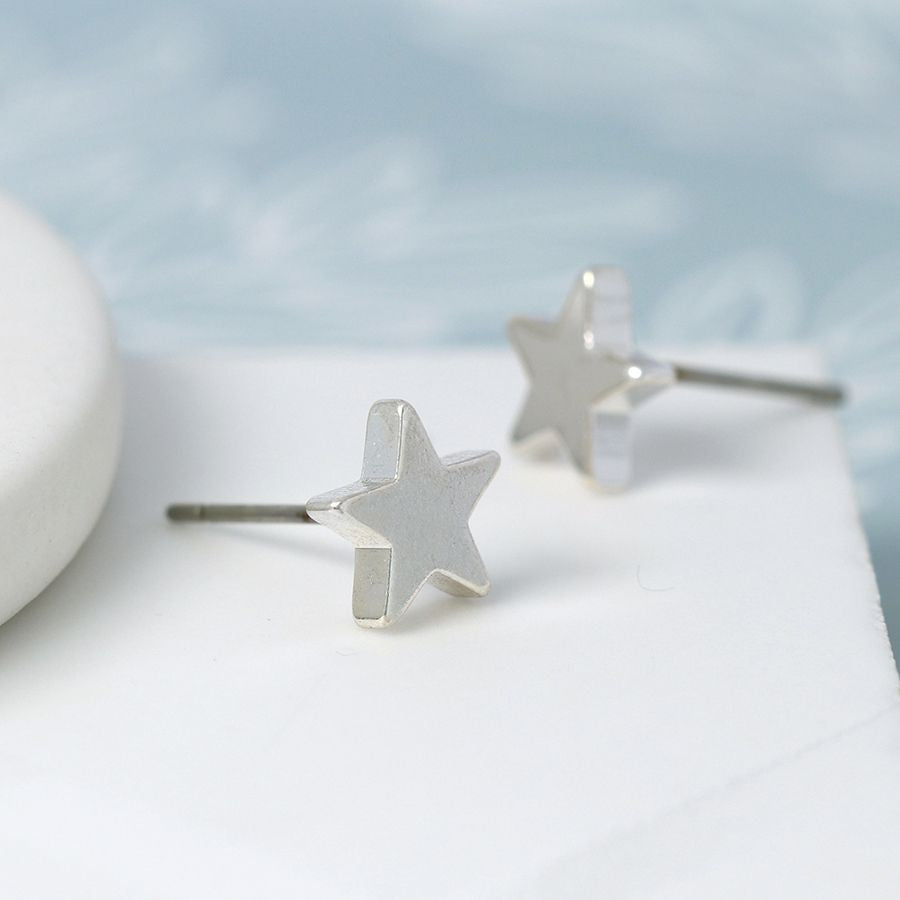 Peace Of Mind - Silver Plated Star Studs