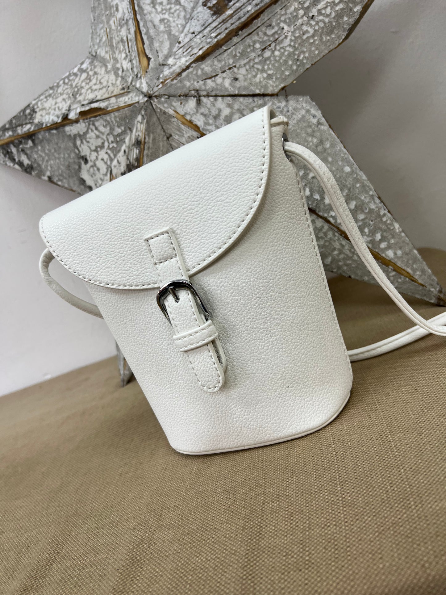 Bucket Crossbody Bag - White