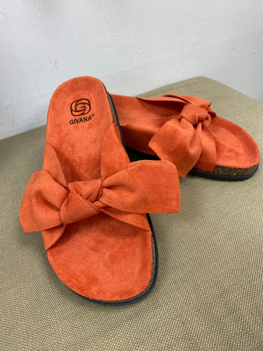 Bow Sliders - Orange (SIZE 3 only)