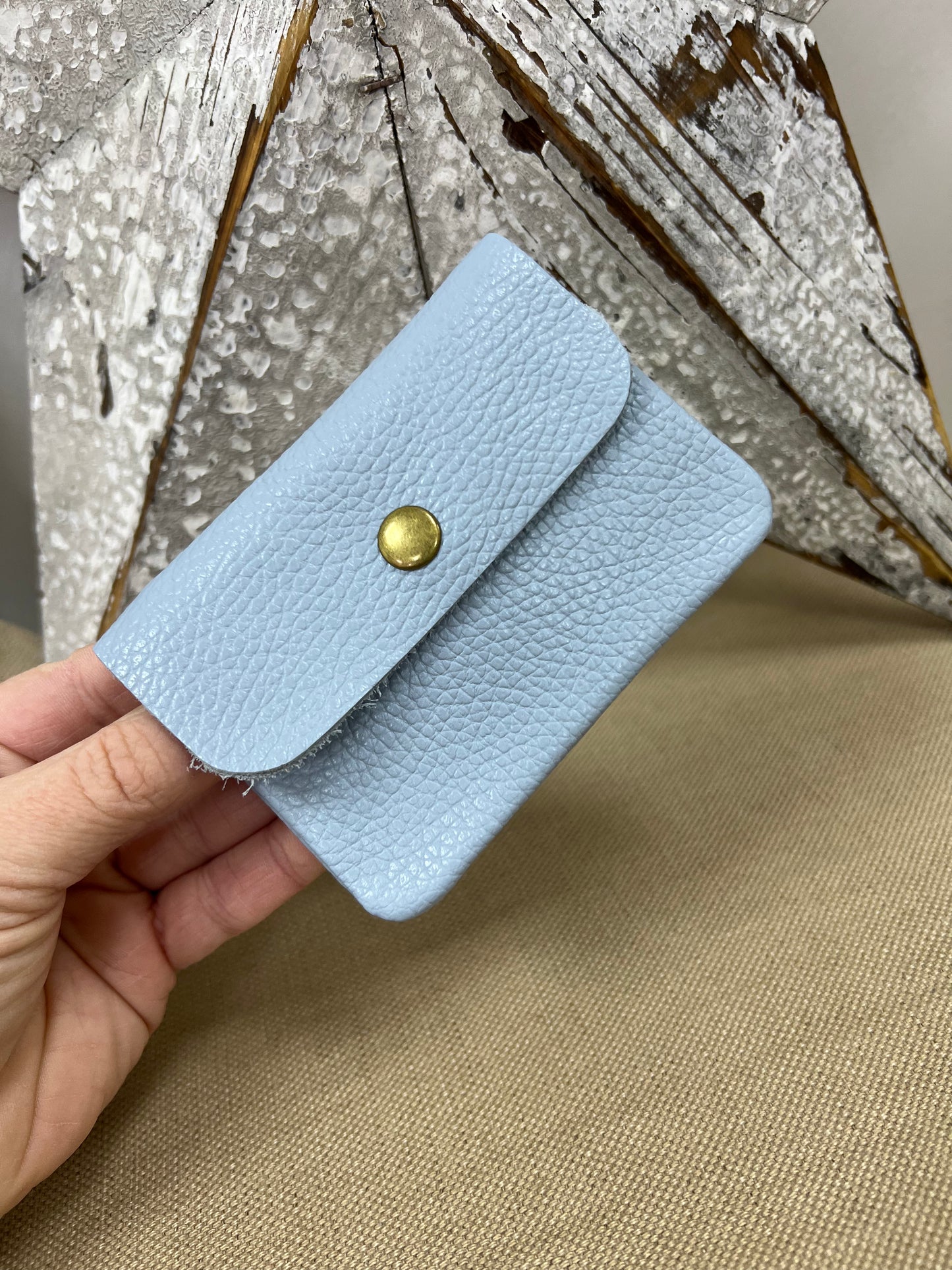 Leather Purse - Sky Blue