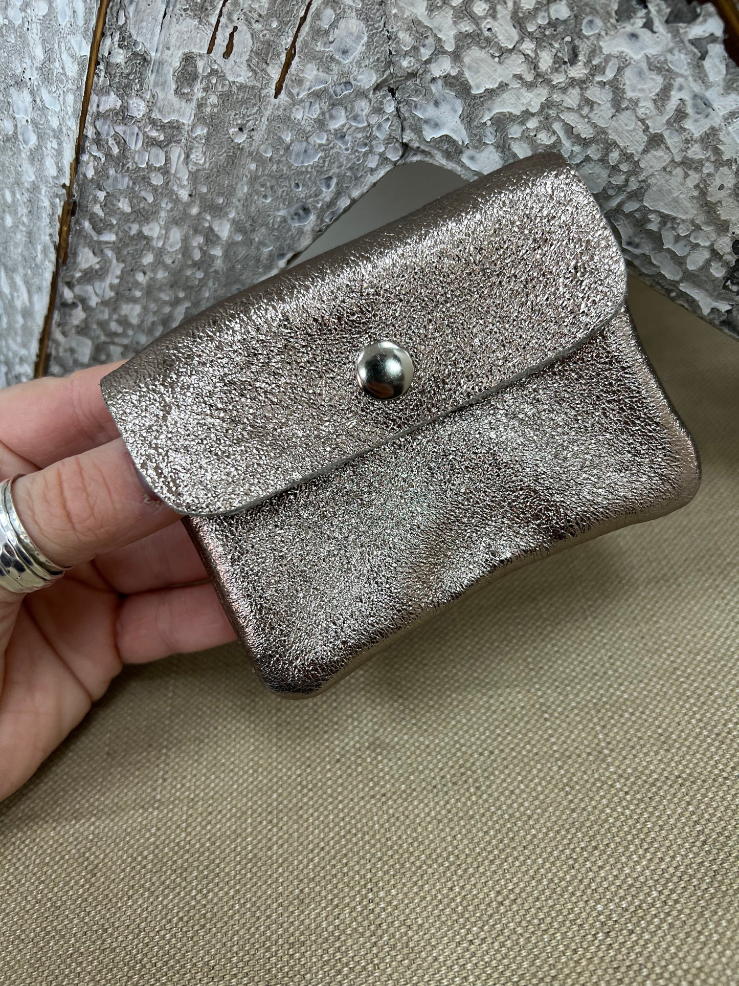 Leather Purse - Metallic Bronze