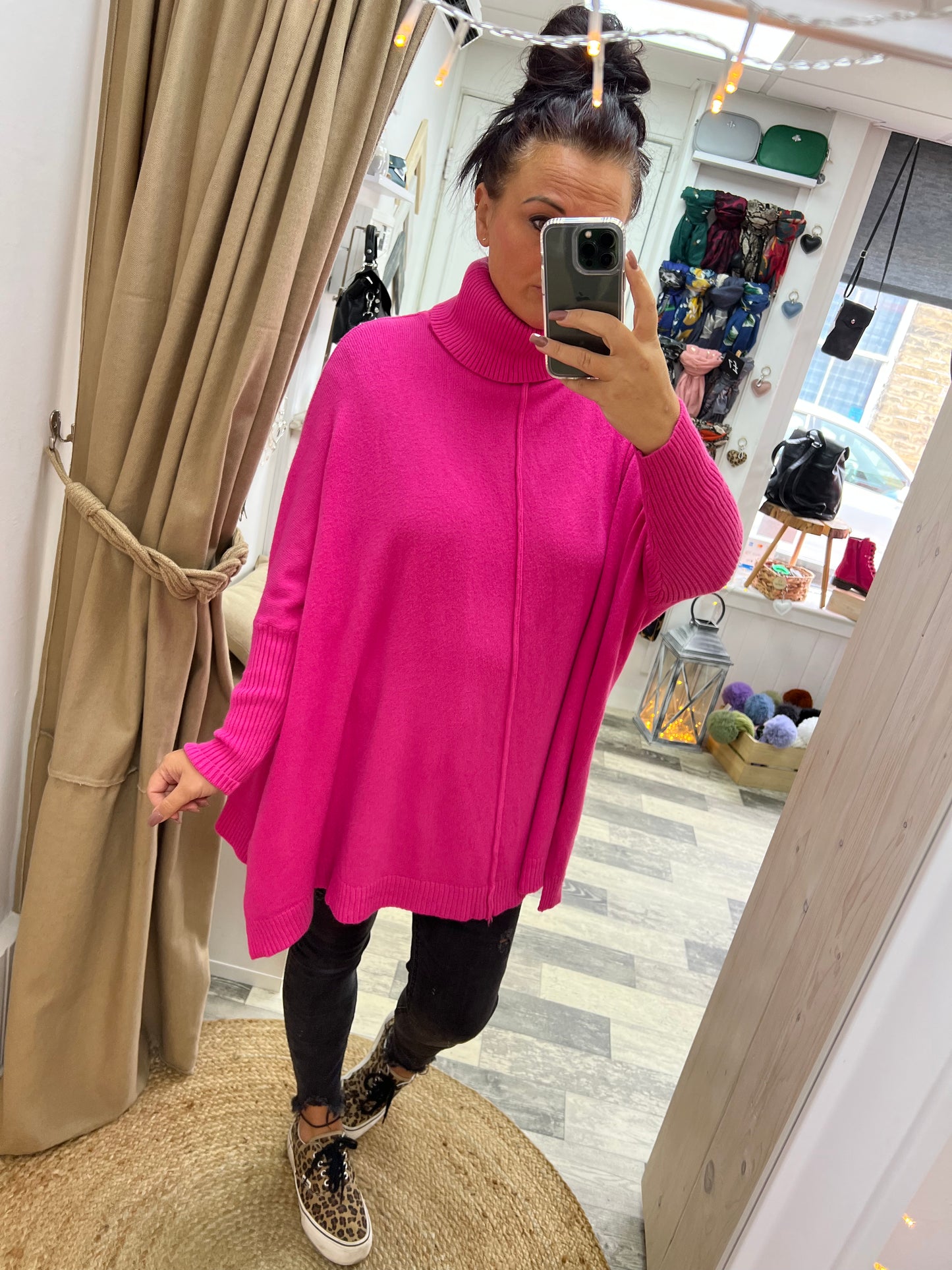 Roll Neck Jumper - Pink