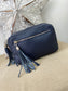 Leather Camera Bag - Navy
