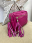 Leather Camera Bag - Cerise