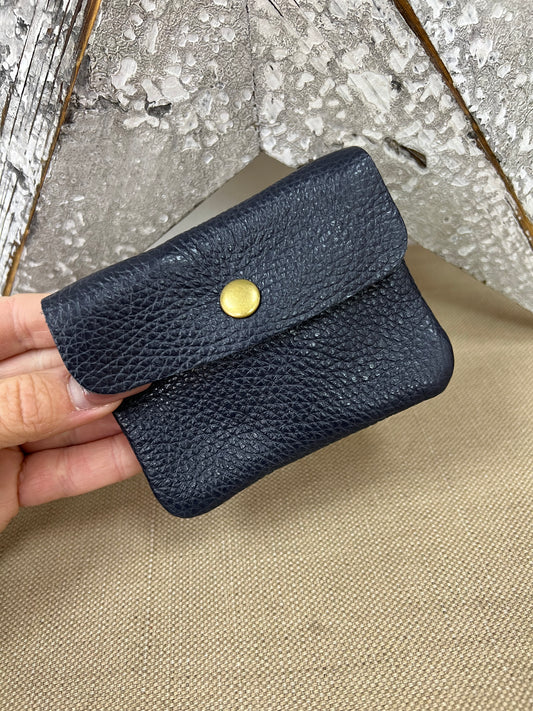 Leather Purse - Navy