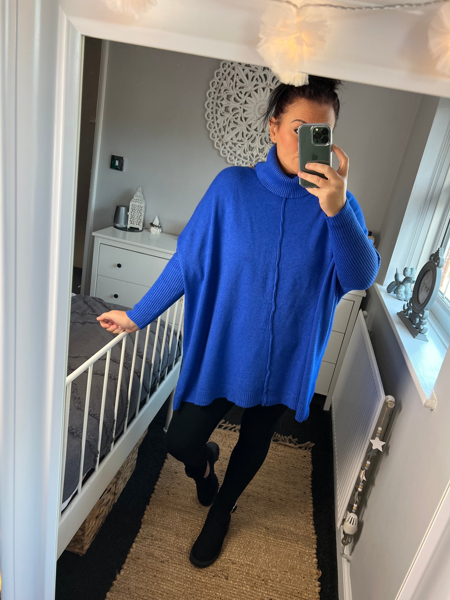 Roll Neck Jumper - Cobalt