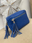 Leather Camera Bag - Cobalt